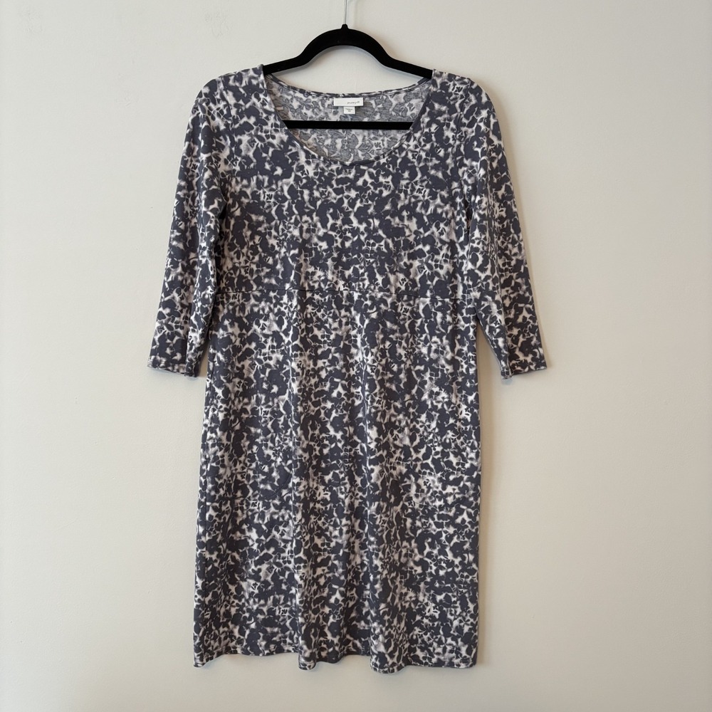 J Jill‎ Pure Cotton Modal Tie Dye Dress XS Stretch Knit Boho Lagenlook Pockets